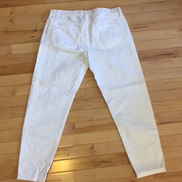 White Denim Boyfriend Crop Jeans - Picture 5 of 6
